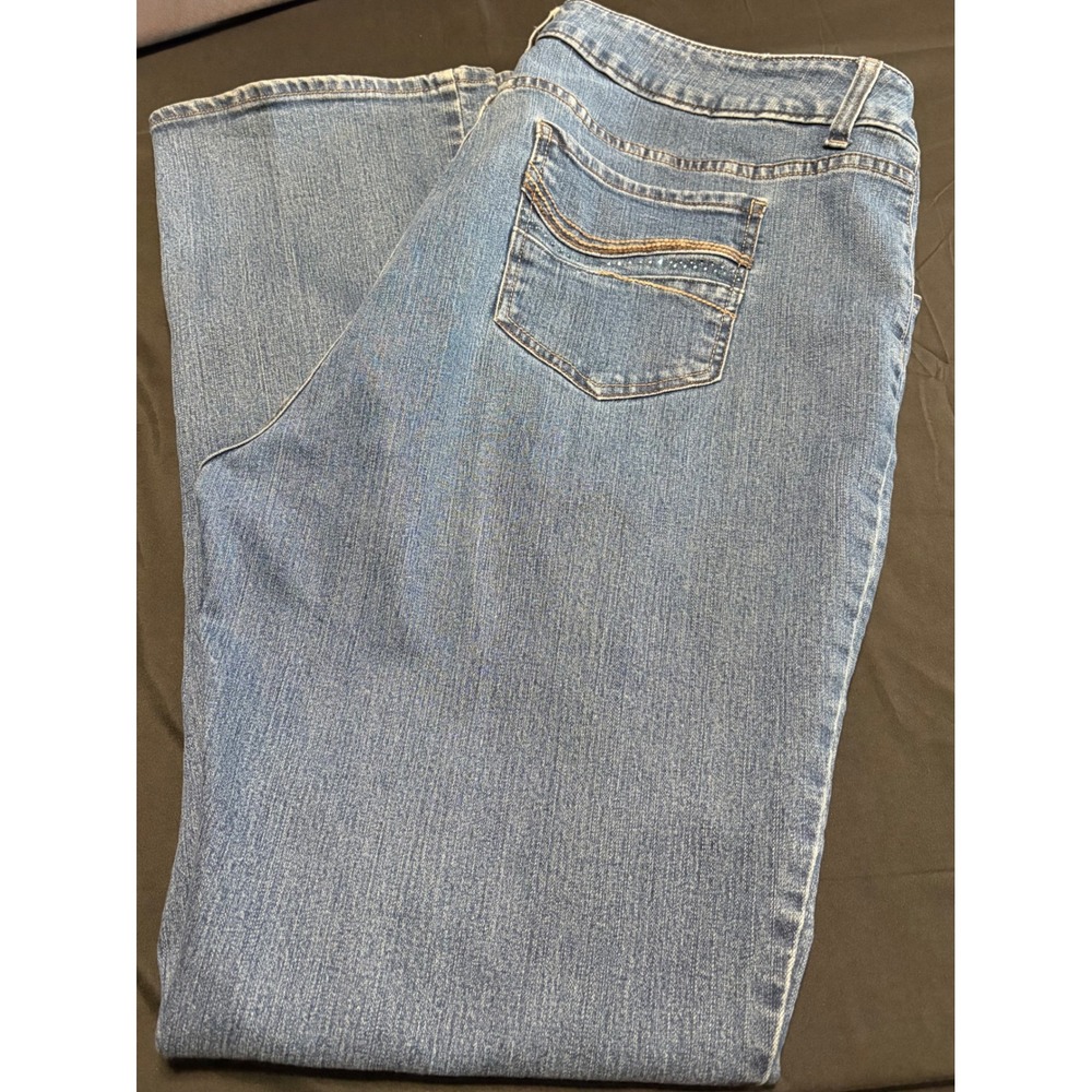 Riders by Lee Women Blue Straight Leg Jeans Size 20W Long Stretch Denim 20WL EUC